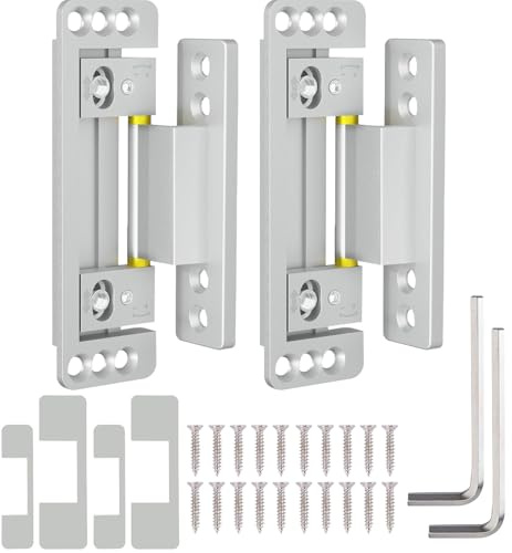 Cerniera a Scomparsa Regolabile per Porte, Cerniera Singola per Porte in Lega di Zinco, Angolo d'Apertura 110°, Portata 50 kg ogni 2 Cerniere, Ideale per Armadi e Mobili, 12x4x2 cm