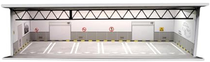 TTETTZ Modellauto Vitrine 1/64 Maßstab Parkplatz Display mit LED Eingebaut Garage Sammelbox Staubschutz Tür Diorama Vitrinenkasten Aus PVC Acryl für Sammler, Style C