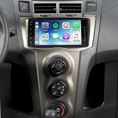 2+32G Android 13 Auto Radio Coche con CarPlay Android Auto para Toyota Yaris Hatchback 2007–2011, Pantalla táctil de 7 Pulgadas Autoradio Estéreo Reproductor con navegación GPS FM Pantalla Dividida