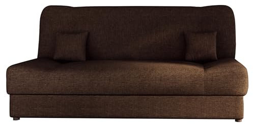 Mirjan24 Schlafsofa Jonas, Sofa mit Bettkasten und Schlaffunktion, Bettsofa, Dauerschläfer-Sofa, Schlafcouch, Materialmix, Couch vom Hersteller, Wohnlandschaft (Lux 12)