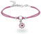 inSCINTILLE Braccialetti Bambina con Filo Cerato e Charm in Argento 925, Girotondo Bracciale Bambina e Bambino (Fiore Rosa)