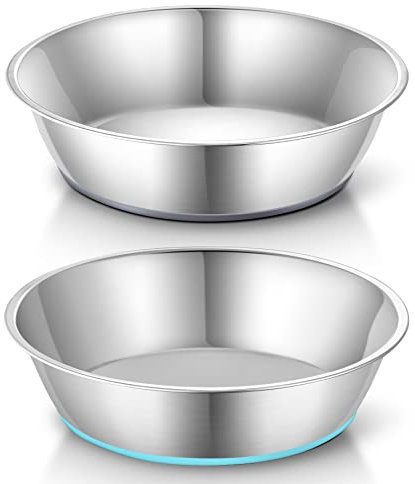 PEGGY11 Lightweight Stainless Steel Cat Dog Bowls - 2 Pack, 0.72L