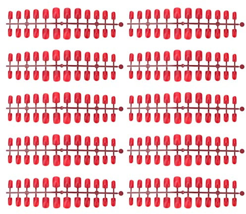 Lurrose 120pcs rouge faux ongles dentelle pleine couverture court faux ongles bricolage nail art