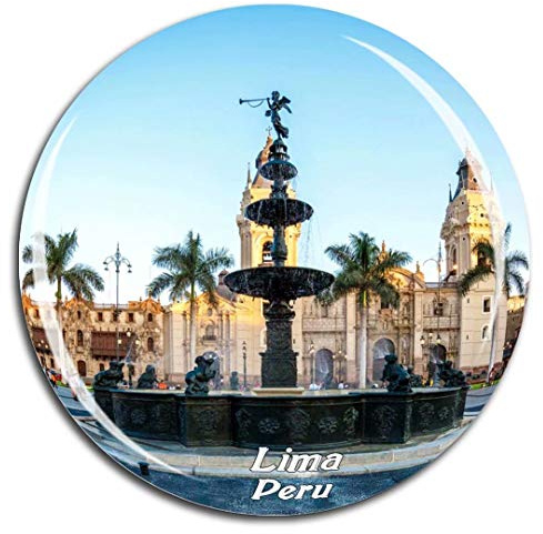 Weekino Paradeplatz Lima Peru Kühlschrankmagnet 3D Kristallglas Tourist City Travel Souvenir Collection Geschenk Starke Kühlschrank Aufkleber