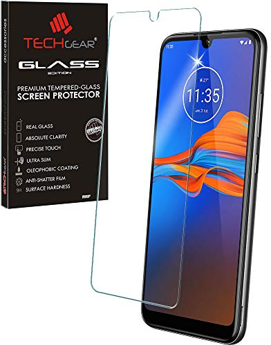 TECHGEAR GLASS Edition for Motorola Moto E6 Plus / E6s, Genuine Tempered Glass Screen Protectors Covers [2.5D Round Edge] [9H Hardness] [Crystal Clarity] [Scratch-Resistant] [No-Bubble]