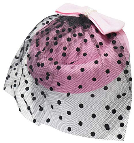 Ro Rox Chapeau Grace de Perles Filet Vintage Retro 1940 1950 Fascinator Party Mariage - Rose