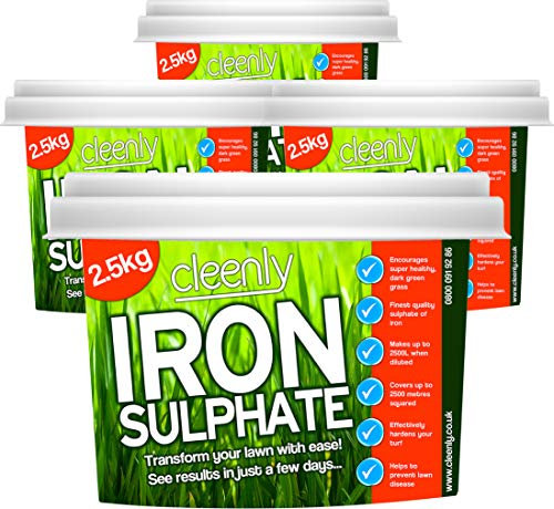 Cleenly Iron Sulphate for Lawns 10kg (Makes up to 10000L When Diluted & Covers up to 10000m2) Pure Lawn Tonic Ferrous Sulphate of Iron Lawn Greener and Turf Hardener