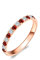 Daesar Damen 18 Karat Rotgold Ring Hochzeit, Rund Rubin 0.09ct Verlobung Ringe Rosegold mit Diamant Große 66 (21.0)