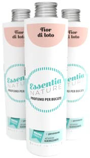 ESSENTIA Profumo per Bucato con Igienizzante, Essenza Profuma Bucato, Profumatore Bucato per Lavatrice con Estratti di Oli Essenziali Naturali (Fior di Loto, 500 ml, confezione da 3)
