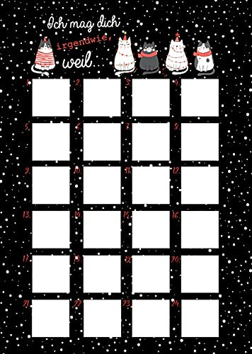 Adventskalender zum Rubbeln Ich mag dich irgendwie, weil...