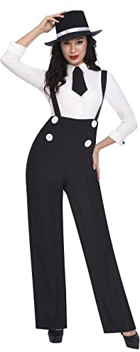 Amscan 1920s Lady Gangster Suit & Hat Fancy Dress Costume - UK Size: 8-26