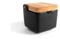 D,casa Azucarero Cocina Ceramica con Tapa Madera para Cocina Factory - Negro - 300 ml