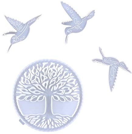 Aotuman Moule en Silicone Arbre De Vie, Art l'arbre Vie Époxy, Moules Résine pour Décor Mural, Arbres Décoration Murale La Fabrication Résine, Blanc