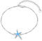 JFASHOP Seestern Armband 925 Sterling Silber Opal Strand Meer Seestern Armbänder Schmuck Geschenk für Frauen Mädchen (Blue)