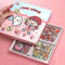 Kawaii Sticker, 100 Blätter Cartoon Cute Niedliche Aufkleber, Aesthetic Scrapbook Niedliches Cartoon Mädchen Stickers Set, Creme Häschen PET Transparent Aufkleber für DIY Sammelalbum Album