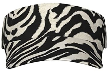 Schwarz & Weiß Zebra bedruckte Sonnenblenden Hut für Damen Herren, Sportmütze, verstellbare Tennis-Sonnenhüte mit Schweißband, Zebra-Tier, Einheitsgröße