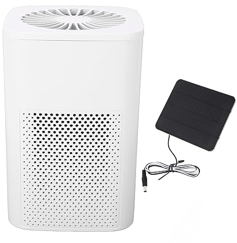 Fafeicy Solar Powered Air Purifier for Cars and Pet Houses, 10W Solar Panel Air Cleaner with 880 sq ft Coverage
