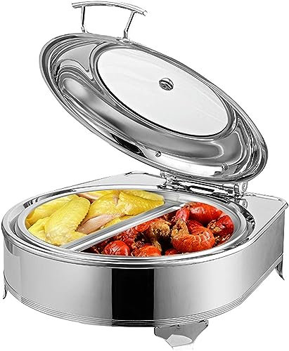 Calentador de Comida Chafing Dish Electrico para Buffet, 6L Calienta Platos Bandeja de Calentamiento para Banquetes de Fiesta en la Cocina