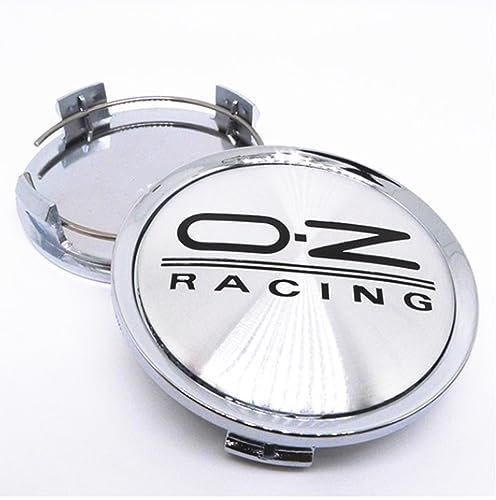 STREHN Auto Radnabenkappen für 75mm OZ Racing Radnabenabdeckung Reifen Felgendeckel Aufkleber Nabenkappen Abzeichen Sticker Zubehör,C-Silverstyle