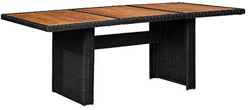 BaraSh Garten-Esstisch Terrassentisch Dining Table Tisch Outdoor GartenmöBel Gartentisch Wetterfest Schwarz 200x100x74 cm Rattan