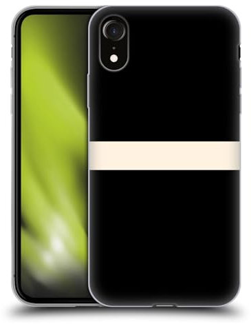 Head Case Designs Offizielle Kierkegaard Design Studio Stripe Minimalist Schwarz Cremefarben Kunst Soft Gel Handyhülle Hülle kompatibel mit Apple iPhone XR