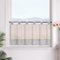 SCHOAL Scheibengardine mit Schlaufen Bistrogardine Küche Leinenoptik Fenstergardine Landhaus Kleinfenster Gardine Kariert HxB 60x145 cm Grau