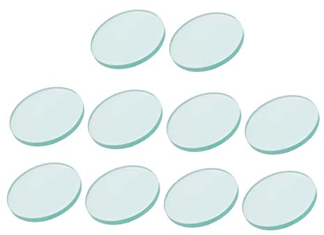 Angoily 10 Stück Blatt Wasserzähler Glas Uhrglas Mit Kristalllinsen Abdeckdeckel Für Becher Glaskolben Abdecken Abdeckung Der Verdunstungsschale Rundes Glas Glasteller Glasschale Gläser