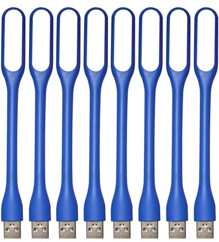 EBYPHAN 8 mini luci USB per tastiera, luce USB flessibile per laptop, lampada USB regolabile per computer portatile (struttura a collo di cigno, sorgente di illuminazione a LED) (blu)