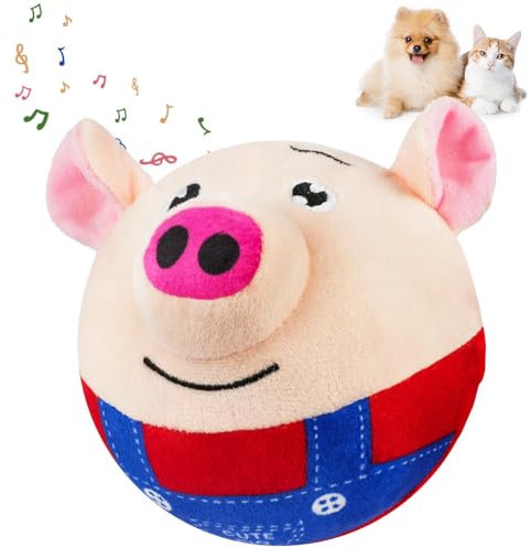 Adiwo Aktives Bewegendes Haustier Plüschspielzeug, Sprungball Bewegender Ball Hund Hundeball Hundespielzeug Futter Ball Leckerli Spielzeug Ball Interaktives Hundespielzeug für Haustier Hunde Rot