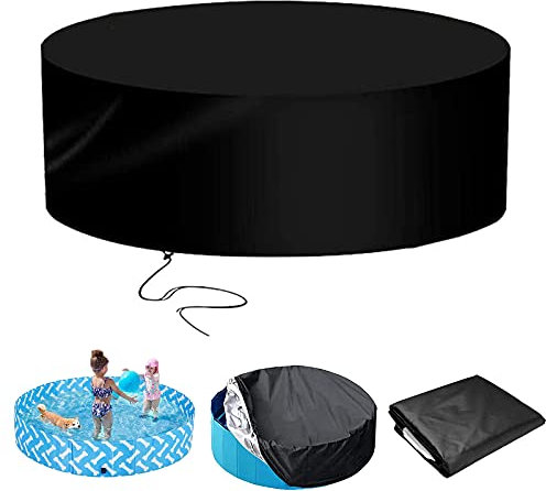 Opaltool Couverture de Piscine pour Chien, Housse de Piscine Noire pour Enfants, Bâche Protection pour Piscine Ronde pour Chats Chiens Animaux de Compagnie Enfants Intérieur Extérieur