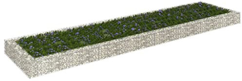 Gabbione, fioriera rialzata per gabbioni, in acciaio zincato, 400 x 100 x 20 cm