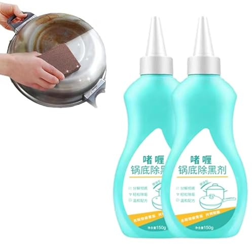 Gel Cleaner for Pot Bottom,Magic Gel Cleaner for Pots and Pans,Gel Cleaner For Cookware Bottom, 150g Black Pot Bottom Cleaning Gel, Bottom of the Pot Black Scale Cleaner (2pcs)