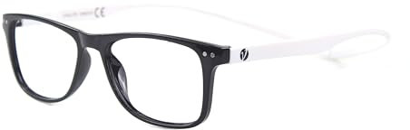 Vitallite 499 Lesebrille mit Anti-Blaulicht, entspiegelten Gläsern und langen Bügeln für sicheren Sitz, Schwarz-Weiss, +2.50, Unisex