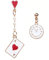 QLEUIFT 1 Paar Hypoallergene Poker-Ohrringe für Frauen-Mädchen-Glücksspiel-Casino-Schmuck-Geschenk, Asymmetrische Clock Poker Ohrringe, Herz-Ass
