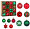 Weihnachtskugeln rot grün,44pcs weihnachtsbaumschmuck,Haken für weihnachtskugeln Set,weihnachtskugeln Kunststoff für weihnachtsbaumschmuck,weihnachtsdeko Outdoor