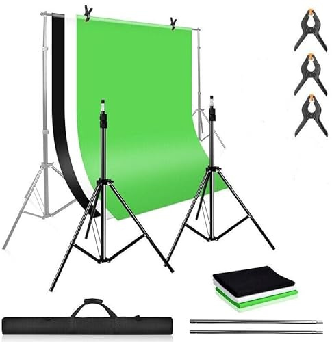 Youyijia Foto Hintergrund Ständer 2.6 x 3mVerstellbarer Hintergrund Ständer Fotoleinwand Ständer Hintergrundständer Fotostudio mit Fotohintergrund Tragetasche 3 Klemmen für Photo Studio