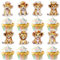 36 Stück Löwe Cupcake Toppers Wildes Tier Tortendeko Löwe Kuchen Deko für Wildes Tier Thema Baby Dusche Kinder Geburtstag Party Kuchen Dekorationen
