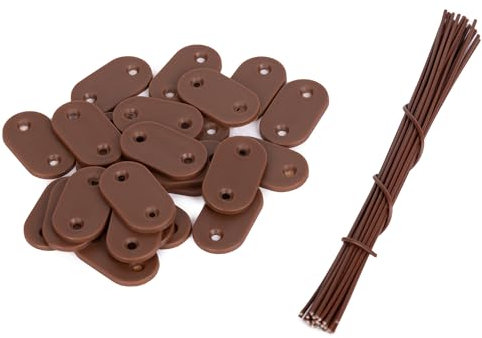 JORON Lot de 78 fixations pour brise-vue - Pinces de fixation en PVC résistant aux intempéries - Kit de fixation pour brise-vue - Marron