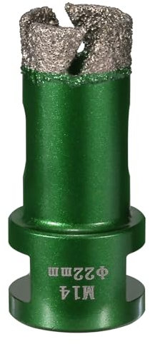 Vearter 22mm Trocken Fliesenbohrer, M14 Gewindeanschluss Vakuumgelötete Lochsäge Diamantbohrer für Mauerwerk, Bohrkrone für Fliesen, Marmor, Granit, Porzellan, Beton und Quarzstein