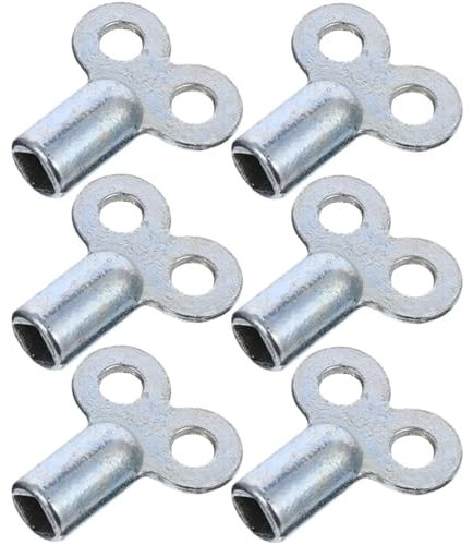 WJLYDM Radiator Key 6 Pcs Exhaust Valve Key Heater Universal Radiator Tail Tool Pipeline Plumbers Zinc Alloy Bleed Keys Square Hole Air Vent For Bleeding And Air Vent