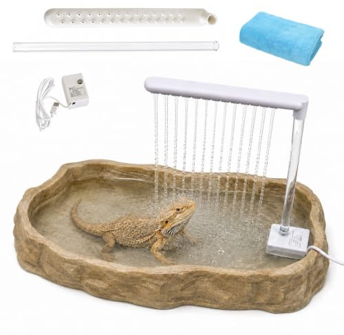 Bearded Dragon Bathtub Accessories with Lizard Towel, Accessories for Bearded Dragon Pool, Bearded Dragon Accessories for Tank, Bearded Dragon Accessories, Bearded Dragon Fountain