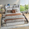 LLODERY Polsterbett Doppelbett 160x200 cm, LED Bett – Kopfteil mit USB-Anschlüssen und Stauraum. Stauraumbett mit 4 Schubladen. Bett mit Stauraum und Lattenrost, Jugendbett ohne Matratze, Beiger Samt