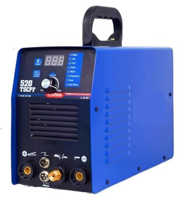 HPHPH Welder, Plasma cutter 4 in 1 Welding Machine 520TSCPF DC Inverter Spot Welder TIG MMA IGBT Pulse CNC Metal Plasma Cutting Machine,Large LED Digital Display