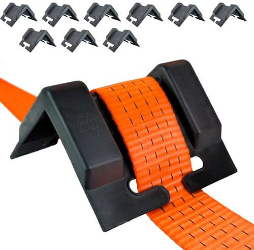 Safetytex Kantenschutzwinkel aus Kunststoff - Stabiler Schutz für Ihre Ware - Für Spanngurte bis 65 mm - 100 x 100 x 130 mm - Gurtfixierung durch Seitenführung - Druckpunktverlagerung (10 Stück)