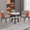 FAXJRU Rundes Esstisch-Set mit Stühlen, Moderner Konferenztisch und 2 Stühle-Set, Empfangstisch- und Stuhl-Kombination, Küchentisch-Set für 2 Personen für Wohnzimmer und Esszimmer(Houndstooth+orange)
