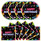 40pcs Neon Plates and Napkins Party Supplies, Disposable Neon Glow Birthday Party Plates and Napkins Tableware Set for Neon Birthday Party Decorations (Neon)