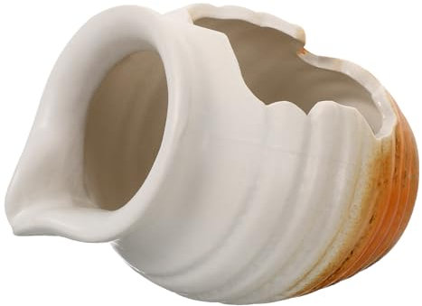 Ciieeo Ceramic Pot Spitter Water Fountain Decor for Garden Patio Balcony Small White Open Top DIY Water Feature Ornament without Pump