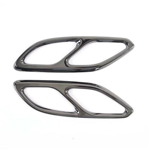 NYSQOFMB Auto Auspuff Endrohr Für Mercedes Für Benz CLA Klasse C118 W118 2020-2023 Endschalldämpfer Auspuffrohr Ausgangsabdeckung Verkleidung Außenzubehör Auspuff Schalldämpfer(Schwarz glänzend)