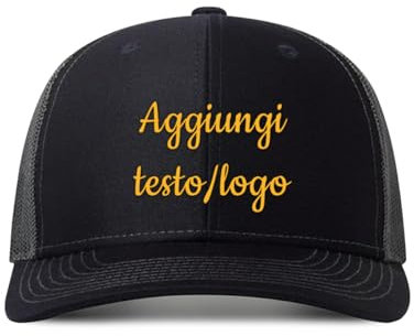 ERICAT Cappello Personalizzato, Cappellino con Visiera Personalizzati, Cappello da Baseball Personalizzabile con Foto/Logo/Testo,Cappello da Camionista Regolabile, Cappello da Sole Come Uomo Donna