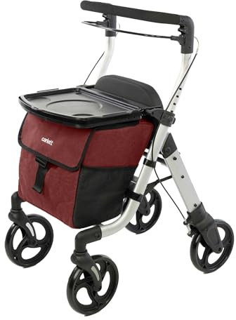 Carlett - Lett Walk | Andador Convertible para Interior y Exterior | Producto Médico Homologado | Asiento Plegable y Bandeja Multiusos | Ruedas XL Giratorias | Freno Doble y Manillar Ajustable
